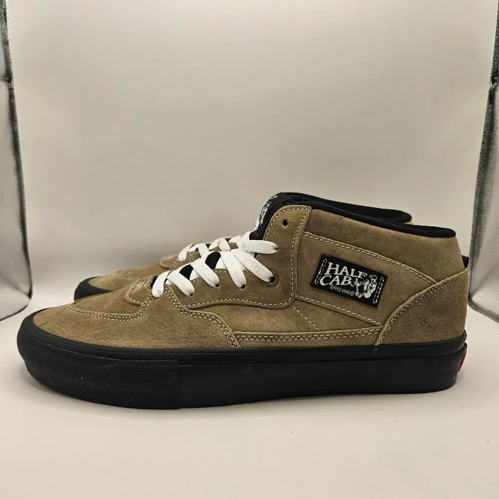 VANS MEN'S 13 RARE SKATE HALF CAB PIG SUEDE OLIVE BLACK NWOB